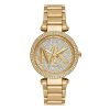 Montre femme Michael Kors Parker 39 mm réf. MK7283, cadran doré, bracelet acier, mouvement quartz – vue de face | Horlova Maroc