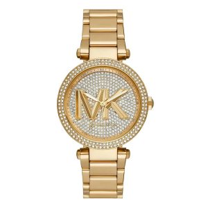 Montre femme Michael Kors Parker 39 mm réf. MK7283, cadran doré, bracelet acier, mouvement quartz – vue de face | Horlova Maroc