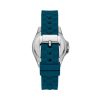 Montre femme Michael Kors Pilot 36 mm réf. MKO1004, cadran bleu, bracelet silicone – vue de trois-quarts