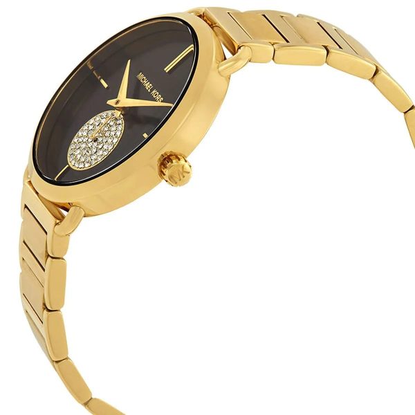 Montre femme Michael Kors Portia 36.5 mm réf. MK3788, cadran noir, bracelet acier – autre angle