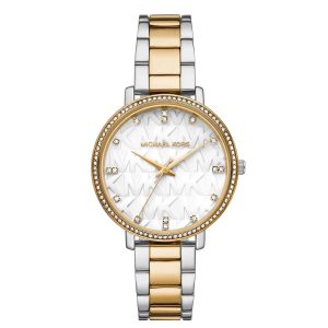 Montre femme Michael Kors Pyper 38 mm réf. MK4595, cadran blanc, bracelet acier, mouvement quartz – vue de face | Horlova Maroc