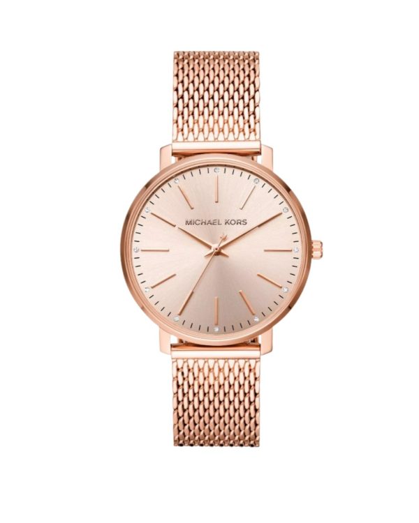 Montre femme Michael Kors Pyper Minimalisme 38 mm réf. MK4340, bracelet maille milanaise, mouvement quartz – vue de face | Horlova Maroc