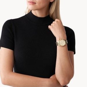 Montre femme Michael Kors Ritz réf. MK6356, chronographe quartz, boîtier 37 mm, acier inoxydable – deuxième vue