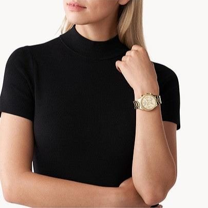 Montre femme Michael Kors Ritz réf. MK6356, chronographe quartz, boîtier 37 mm, acier inoxydable – deuxième vue
