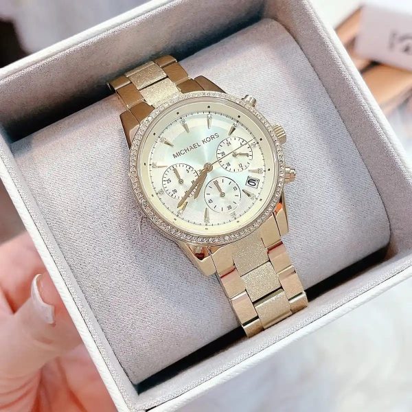Montre femme Michael Kors Ritz réf. MK6597, mouvement quartz, boîtier 37 mm, acier inoxydable – deuxième vue