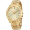 Montre femme Michael Kors Runway 42 mm réf. MK3179, cadran doré, bracelet acier – vue rapprochée