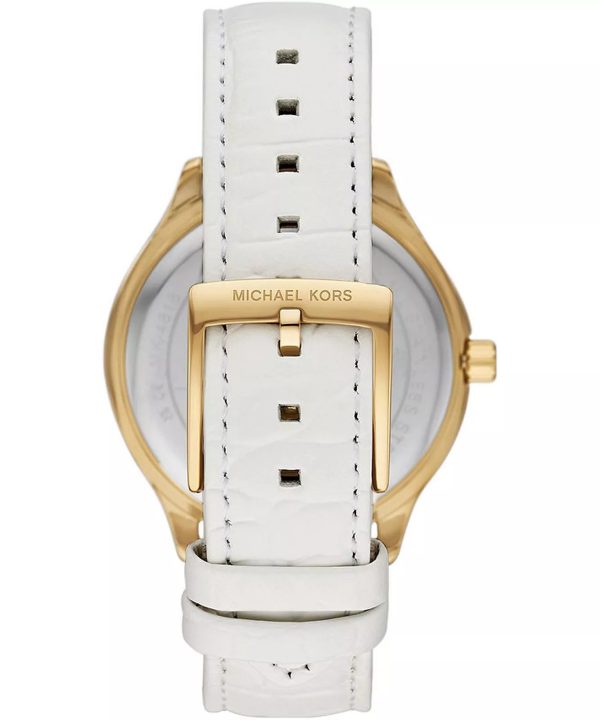 Montre femme Michael Kors Sage 38 mm réf. MK4818, cadran nacré, bracelet cuir – autre angle