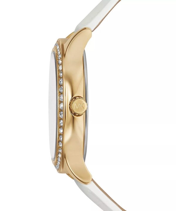 Montre femme Michael Kors Sage 38 mm réf. MK4818, cadran nacré, bracelet cuir – vue rapprochée