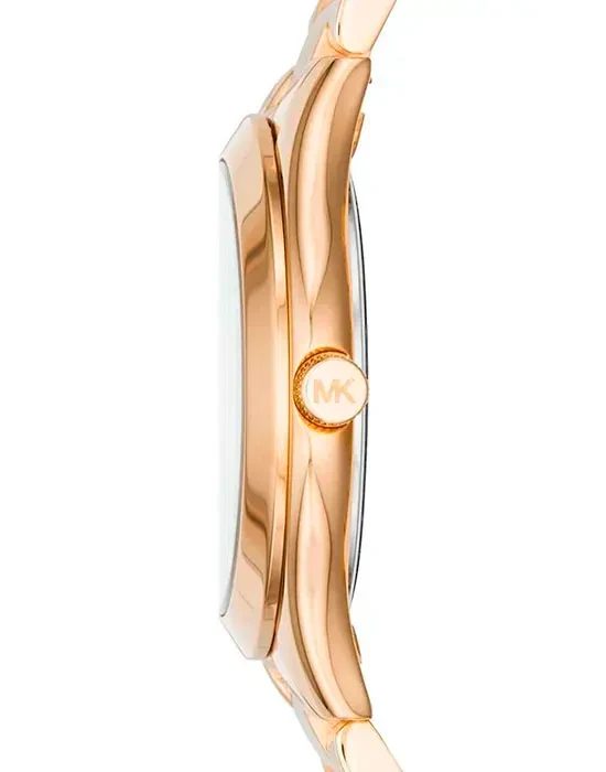 Montre femme Michael Kors Slim Runway 33 mm réf. MK3456, cadran doré, bracelet acier – vue rapprochée