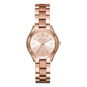 Montre femme Michael Kors Slim Runway 33 mm réf. MK3513, cadran doré – vue de trois-quarts