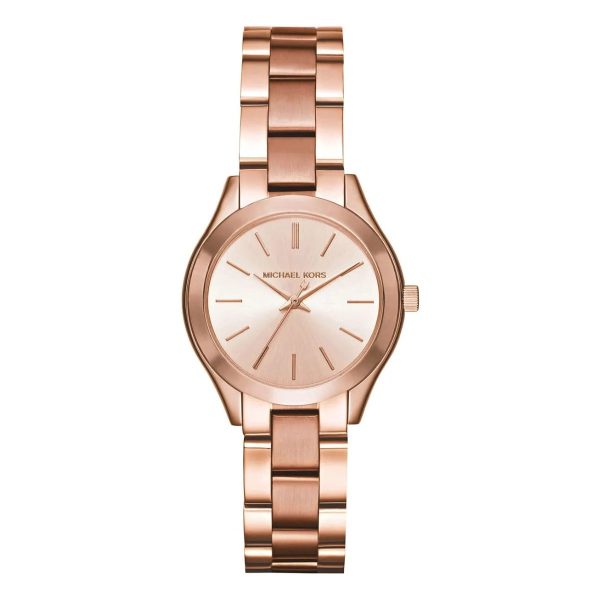 Montre femme Michael Kors Slim Runway 33 mm réf. MK3513, cadran doré – vue de trois-quarts