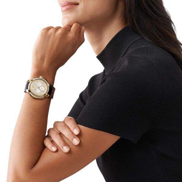 Montre femme Michael Kors Sydney réf. MK6948, mouvement quartz, boîtier 42 mm, silicone – vue principale, Horlova Maroc