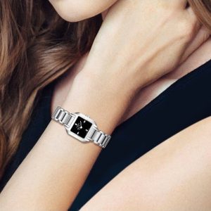 Montre femme Tissot réf. T02128582, mouvement quartz, boîtier 24 mm, acier inoxydable – vue principale, Horlova Maroc