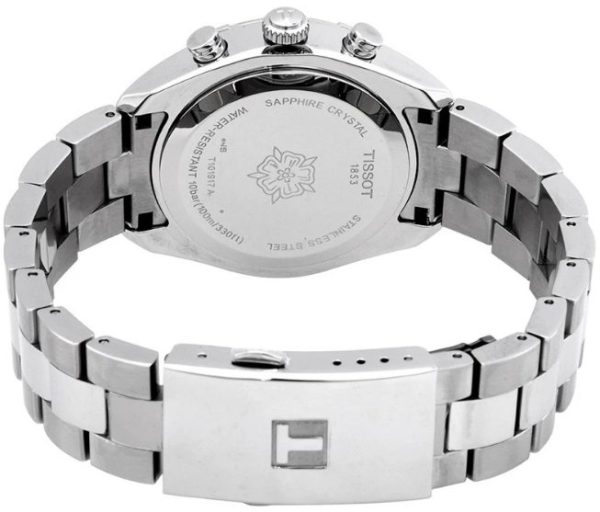 Montre femme Tissot réf. T1019171111600, chronographe quartz, boîtier 38 mm, acier inoxydable, verre saphir, étanche 100 m – quatrième vue