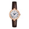 Montre femme Tissot Bellissima 29 mm réf. T1262073601300, cadran blanc, bracelet cuir, mouvement automatique – vue de face | Horlova Maroc