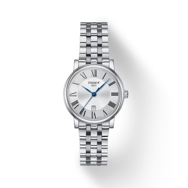 Montre femme Tissot Carson Premium 30 mm réf. T1222101103300, mouvement quartz – vue de face | Horlova Maroc