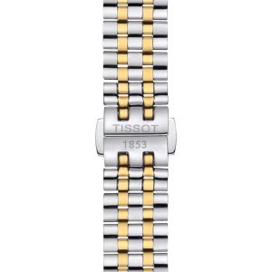 Montre femme Tissot Carson Premium 30 mm réf. T1222102203300, cadran argenté, bracelet acier – vue de trois-quarts