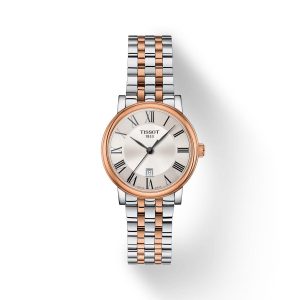 Montre femme Tissot Carson Premium 30 mm réf. T1222102203301, cadran argenté, mouvement quartz – vue de face | Horlova Maroc