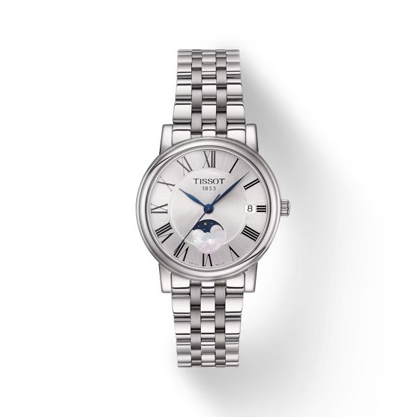 Montre femme Tissot Carson Premium Moonphase réf. T1222231103300, mouvement quartz, boîtier 32 mm – vue principale, Horlova Maroc