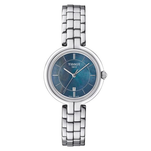 Montre femme Tissot Flamingo réf. T094.210.11.121.00, mouvement quartz, acier inoxydable – vue principale, Horlova Maroc