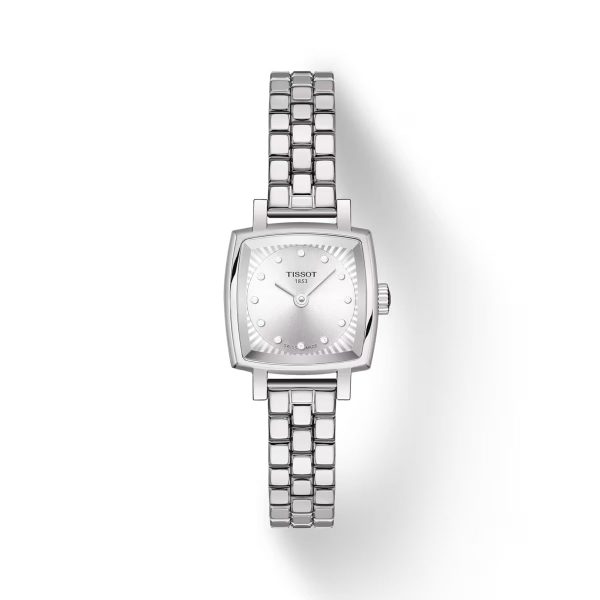 Montre femme Tissot Lovely Square réf. T0581091103601, mouvement quartz, boîtier 20 mm, cuir, verre saphir – vue principale, Horlova Maroc