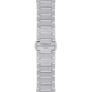 Montre femme Tissot PRX 35 mm réf. T1372101104100, cadran bleu, mouvement quartz – vue de trois-quarts