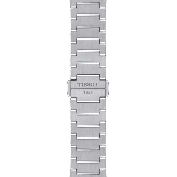 Montre femme Tissot PRX 35 mm réf. T1372101104100, cadran bleu, mouvement quartz – vue de trois-quarts