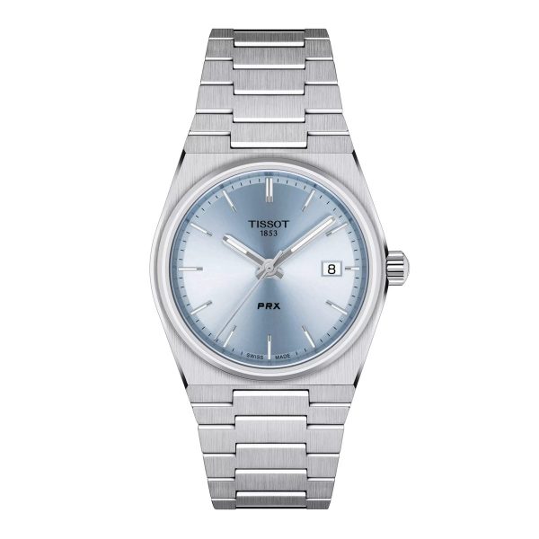Montre femme Tissot PRX réf. T1372101135100, mouvement quartz, boîtier 35 mm, acier inoxydable, verre saphir – vue principale, Horlova Maroc