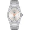 Montre femme Tissot PRX Quartz Cadran Blanc 35 mm réf. T137.210.11.031.00, cadran blanc, bracelet acier – vue de trois-quarts