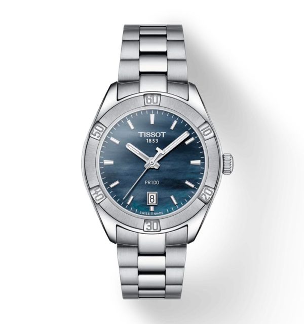 Montre femme Tissot Sport Chic 36 mm réf. T1019101112100, cadran nacré, mouvement quartz – autre angle