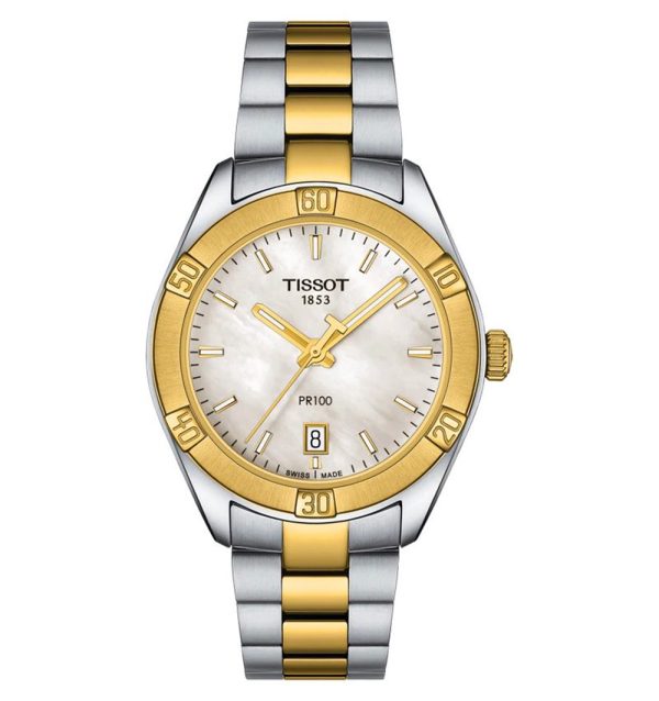 Montre femme Tissot Sport Chic 36 mm réf. T1019102211100, cadran nacré, mouvement quartz – autre angle