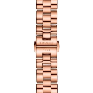 Montre femme Tissot Wave 30 mm réf. T112.210.33.111.00, cadran nacré, bracelet acier – vue de trois-quarts