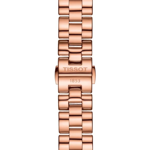 Montre femme Tissot Wave 30 mm réf. T112.210.33.111.00, cadran nacré, bracelet acier – vue de trois-quarts