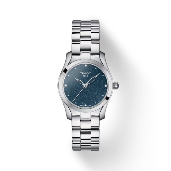 Montre femme Tissot Wave réf. T1122101104600, mouvement quartz, boîtier 30 mm, acier inoxydable – vue principale, Horlova Maroc