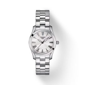 Montre femme Tissot Wave 30 mm réf. T1122101111300, mouvement quartz – vue de face | Horlova Maroc