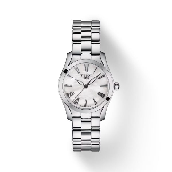 Montre femme Tissot Wave 30 mm réf. T1122101111300, mouvement quartz – vue de face | Horlova Maroc
