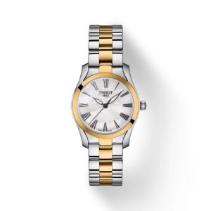 Montre femme Tissot Wave 30 mm réf. T1122102211300, mouvement quartz – vue de face | Horlova Maroc