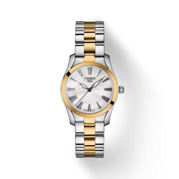Montre femme Tissot Wave 30 mm réf. T1122102211300, mouvement quartz – vue de face | Horlova Maroc