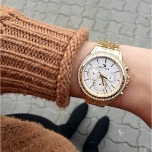 Montre femme Tommy Hilfiger réf. 1781977, chronographe quartz, acier inoxydable – vue principale, Horlova Maroc
