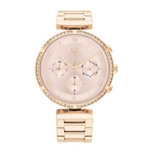 Montre femme Tommy Hilfiger réf. 1782391, cadran rose, mouvement quartz – vue de trois-quarts