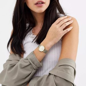 Montre femme Tommy Hilfiger Brillance réf. 1781864, mouvement quartz, boîtier 32 mm, maille milanaise – vue principale, Horlova Maroc
