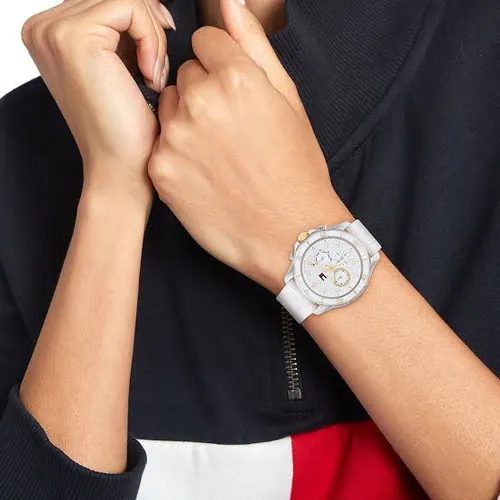 Montre femme Tommy Hilfiger Brooklyn réf. 1782568, mouvement quartz, boîtier 41 mm, silicone, étanche 30 m – vue principale, Horlova Maroc