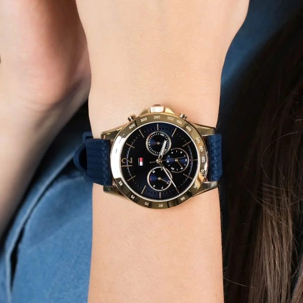 Montre femme Tommy Hilfiger Haven réf. 1782198, mouvement quartz, boîtier 38 mm, caoutchouc – vue principale, Horlova Maroc