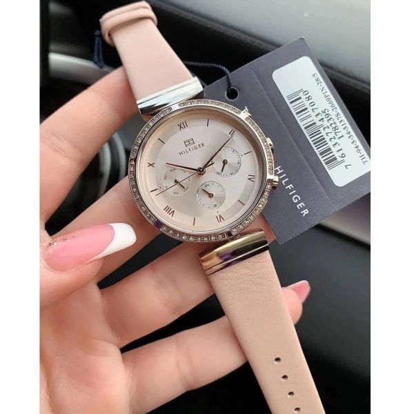 Montre femme Tommy Hilfiger Luna réf. 1782395, mouvement quartz, boîtier 38 mm, cuir, étanche 30 m – deuxième vue