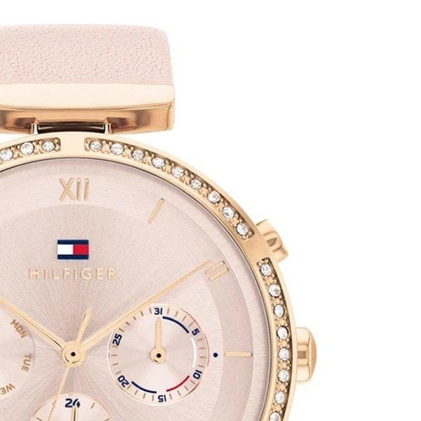 Montre femme Tommy Hilfiger Luna réf. 1782395, mouvement quartz, boîtier 38 mm, cuir, étanche 30 m – troisième vue