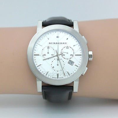 Montre homme Burberry The City réf. BU9355, chronographe quartz, boîtier 42 mm, acier inoxydable, cuir – vue principale, Horlova Maroc
