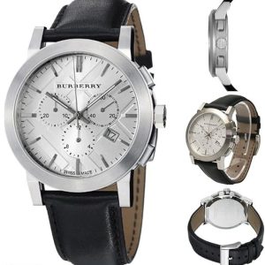 Montre homme Burberry The City réf. BU9355, chronographe quartz, boîtier 42 mm, acier inoxydable, cuir – deuxième vue