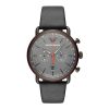 Montre homme Emporio Armani réf. AR11168, boîtier 41 mm, acier inoxydable, cuir, étanche 50 m – vue principale, Horlova Maroc
