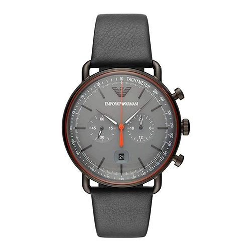 Montre homme Emporio Armani réf. AR11168, boîtier 41 mm, acier inoxydable, cuir, étanche 50 m – vue principale, Horlova Maroc