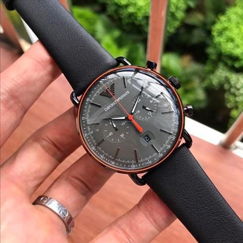 Montre homme Emporio Armani réf. AR11168, boîtier 41 mm, acier inoxydable, cuir, étanche 50 m – deuxième vue